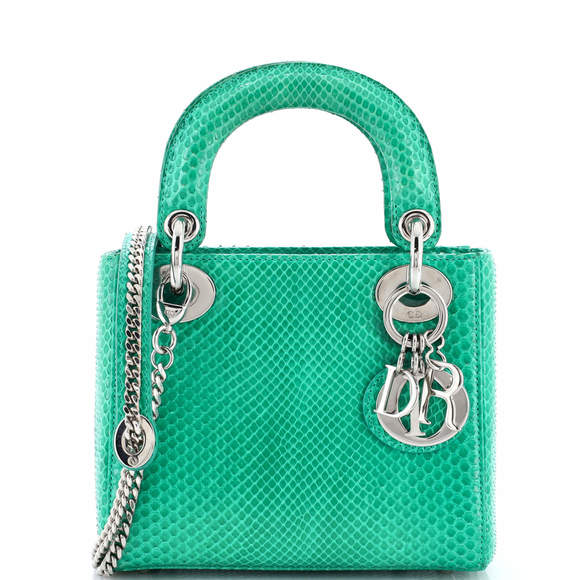 Christian Dior Mini Lady Dior Chain Bag Python - Picture 1 of 7
